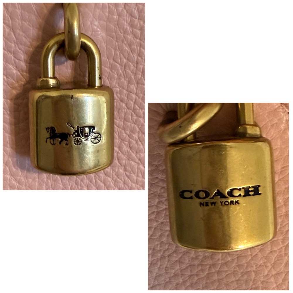 Coach Pink and Brown Leather Satchel - Picture 10 of 16